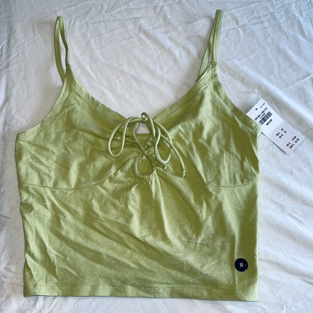 HOLLISTER NWT Green Tie Up Tank Crop Top